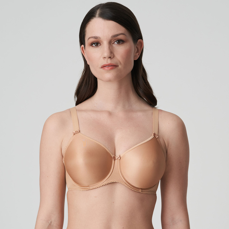 Satin Naadloze Beugel Beha in het Cognac