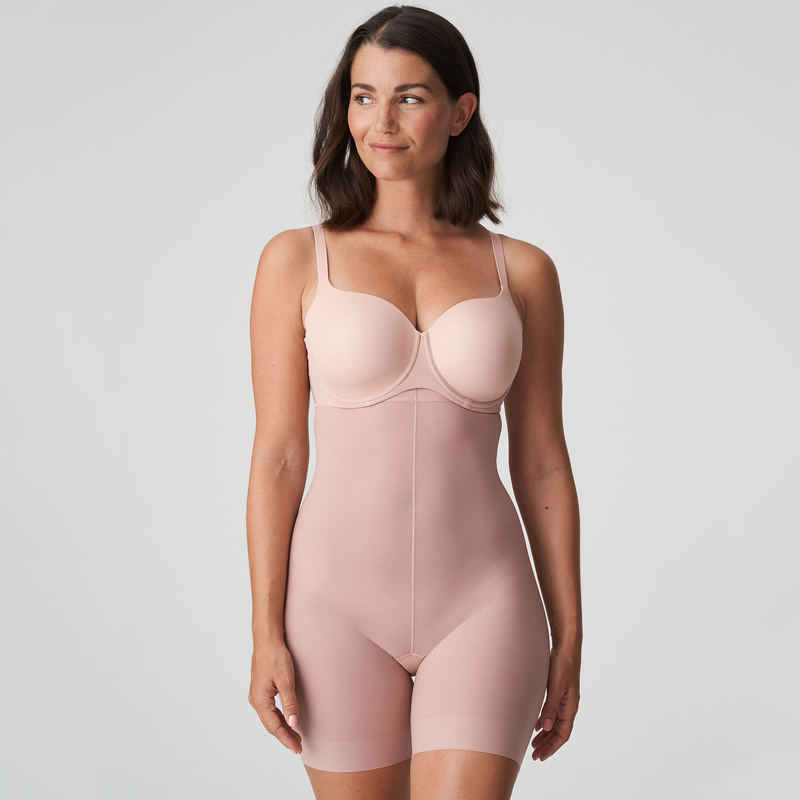 Hoge Tailleslip Met Beentjes in het Powder rose