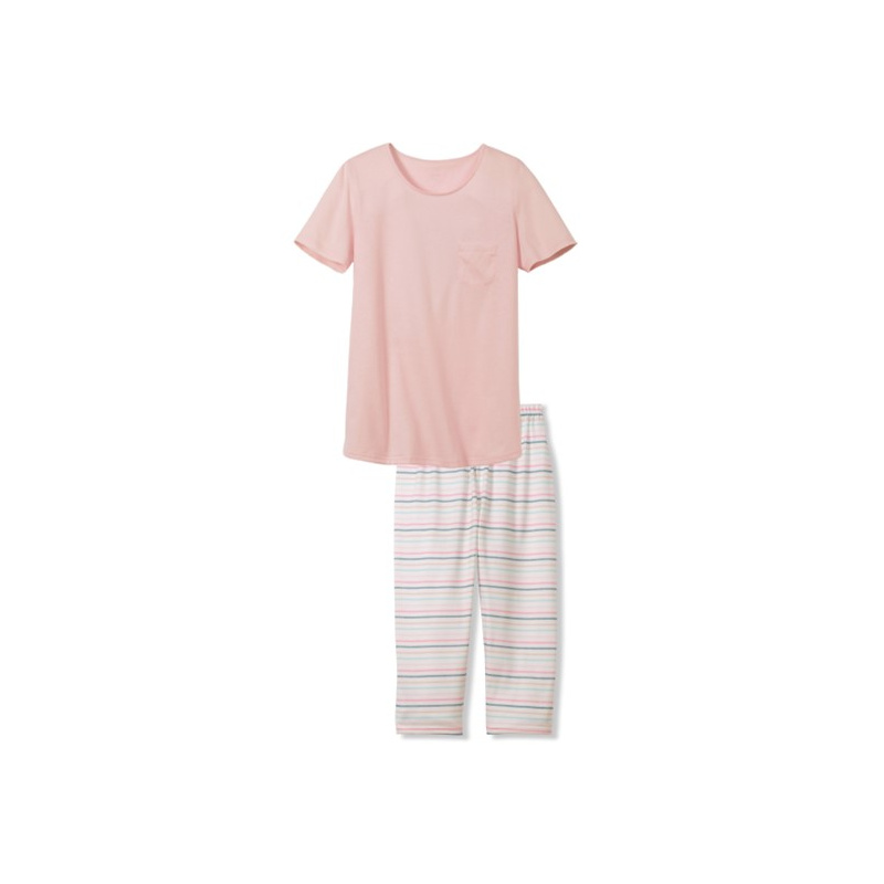 Driekwart Pyjama in het Chalk pink