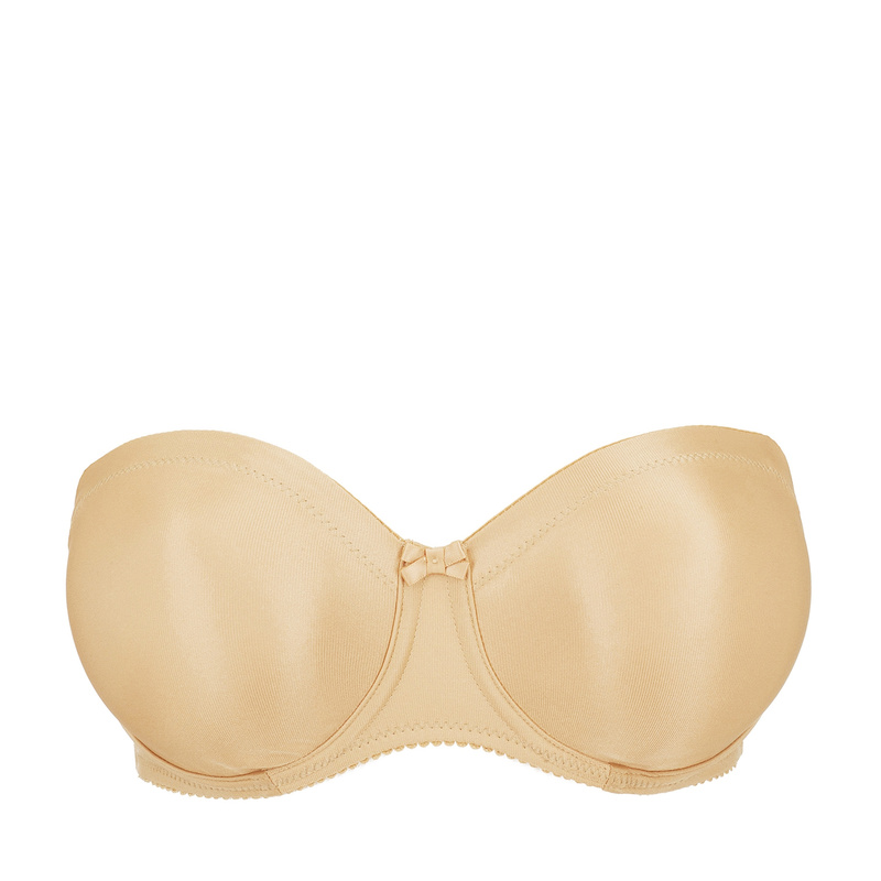 Satin Strapless Beha in het Cognac