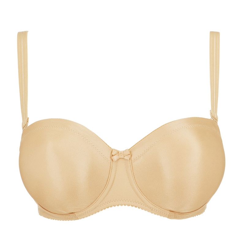 Satin Strapless Beha in het Cognac