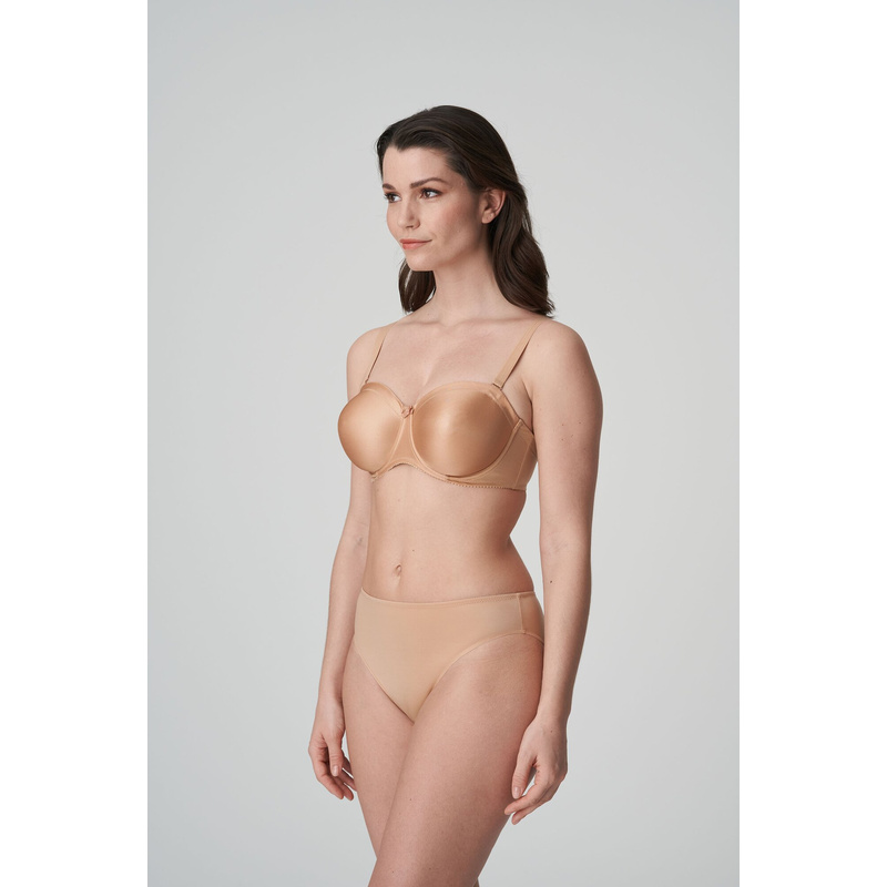 Satin Strapless Beha in het Cognac