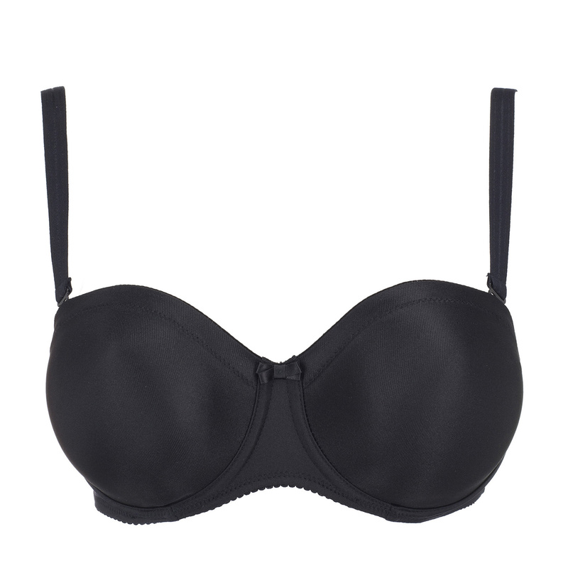 Satin Strapless Beha en Zwart