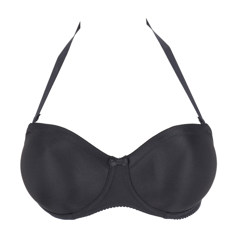 Satin Strapless Beha in het Zwart