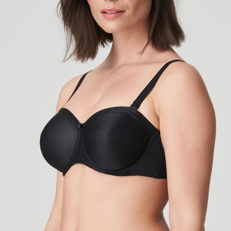 Satin Strapless Beha in het Zwart