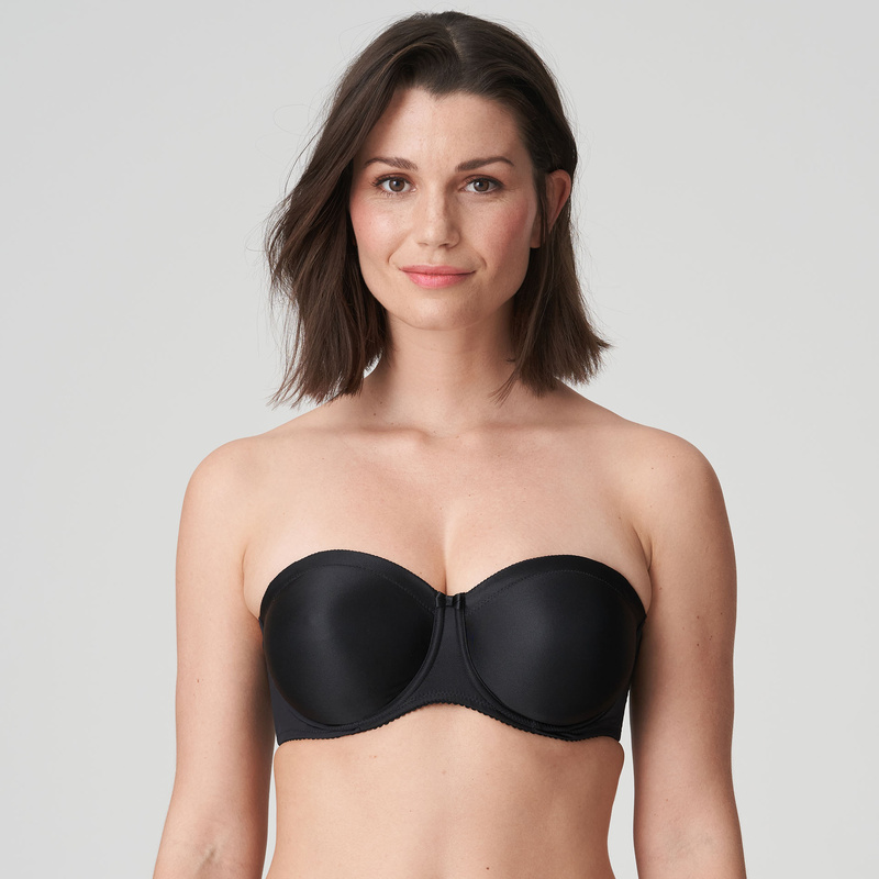 Satin Strapless Beha in het Zwart