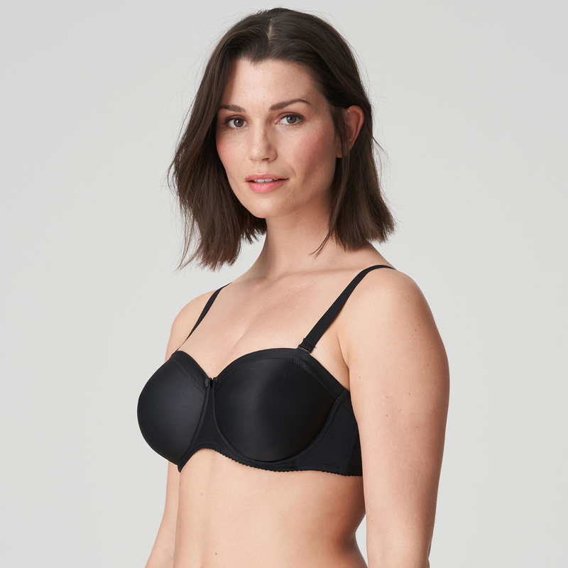 Satin Strapless Beha in het Zwart