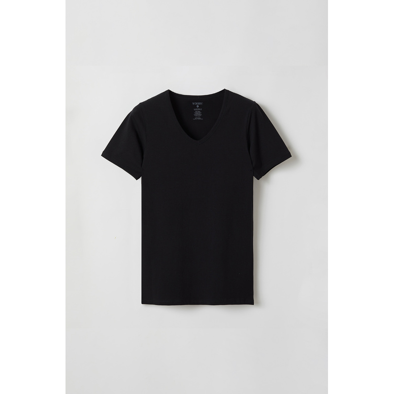 T-shirt V-hals Zwart en Noir