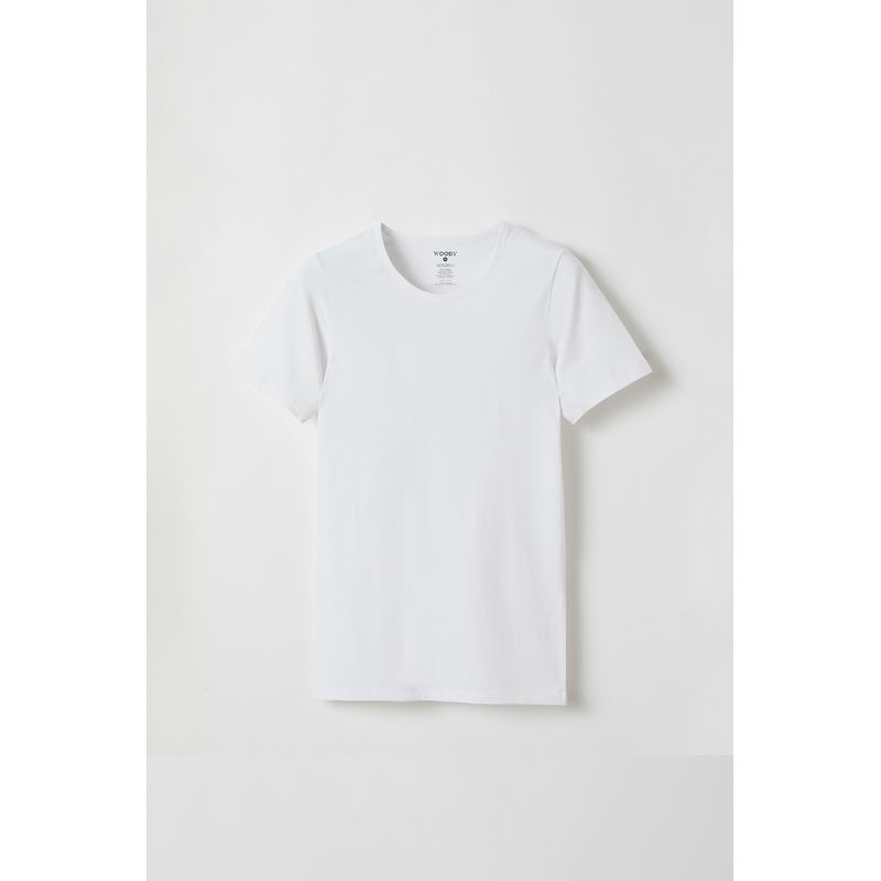 T-shirt Ronde Hals Wit en Blanc