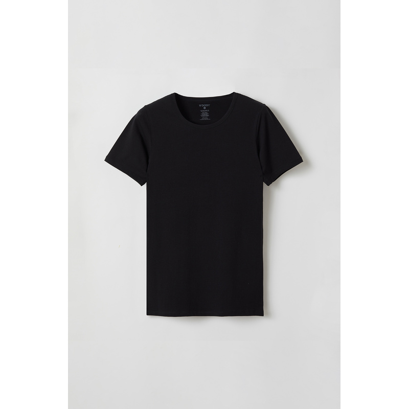 T-shirt Ronde Hals Zwart en Noir