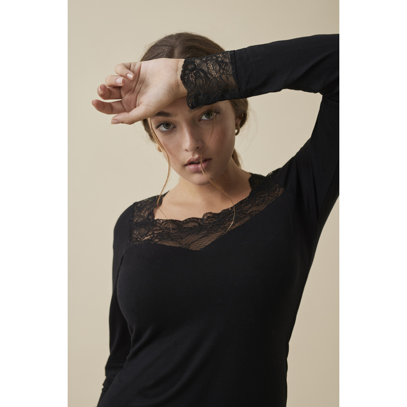 Top Met Lange Mouwen in het Negro