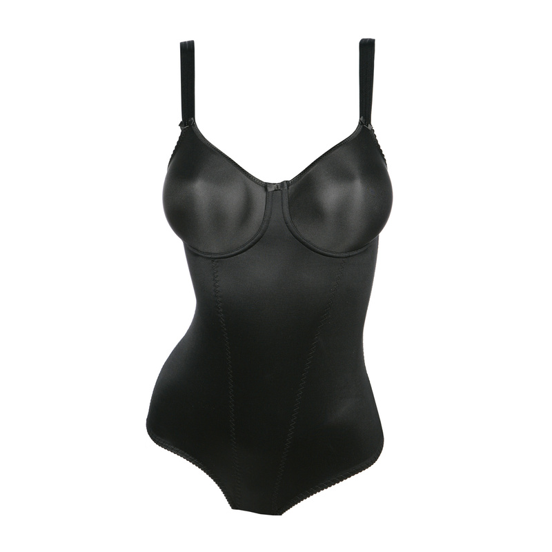 Satin Corrigerende Body Met Beugel in het Zwart