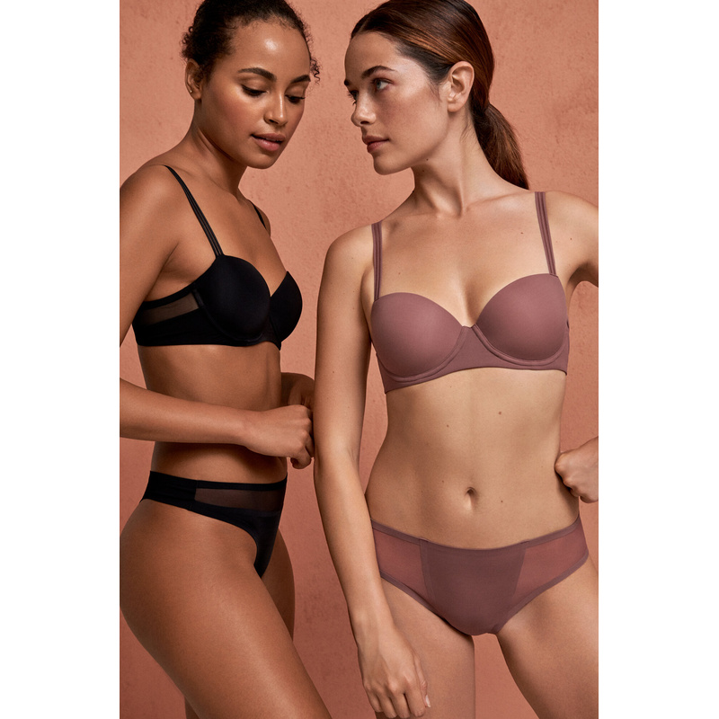 Voorgevormde Balconnet Bh en Satin taupe Voorgevormde Balconnet Bh en Satin taupe