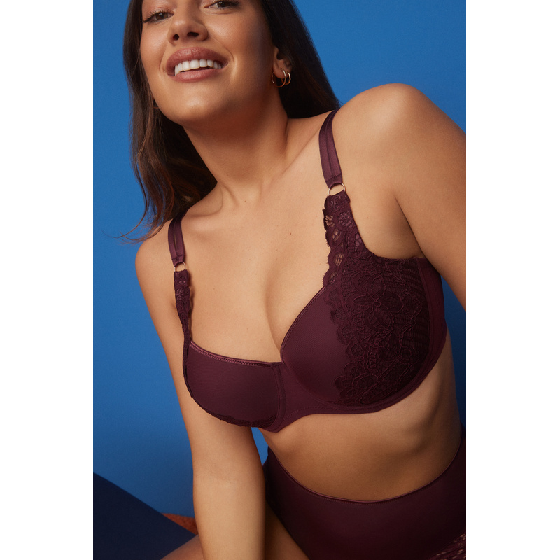 Voorgevormde Balconette Bh in het Merlot