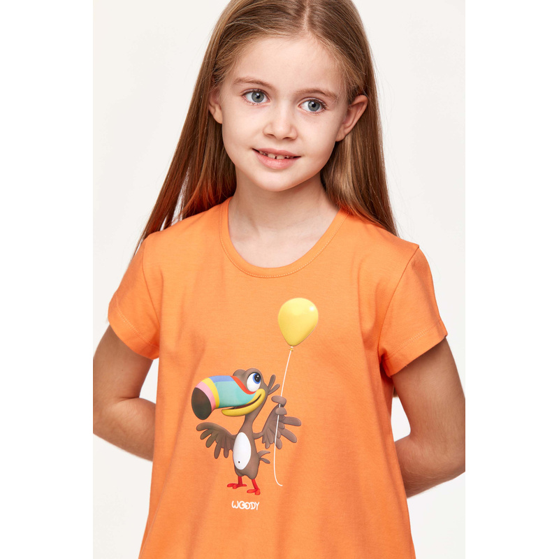 Meisjes Pyjama in het Oranje Meisjes Pyjama in het Oranje