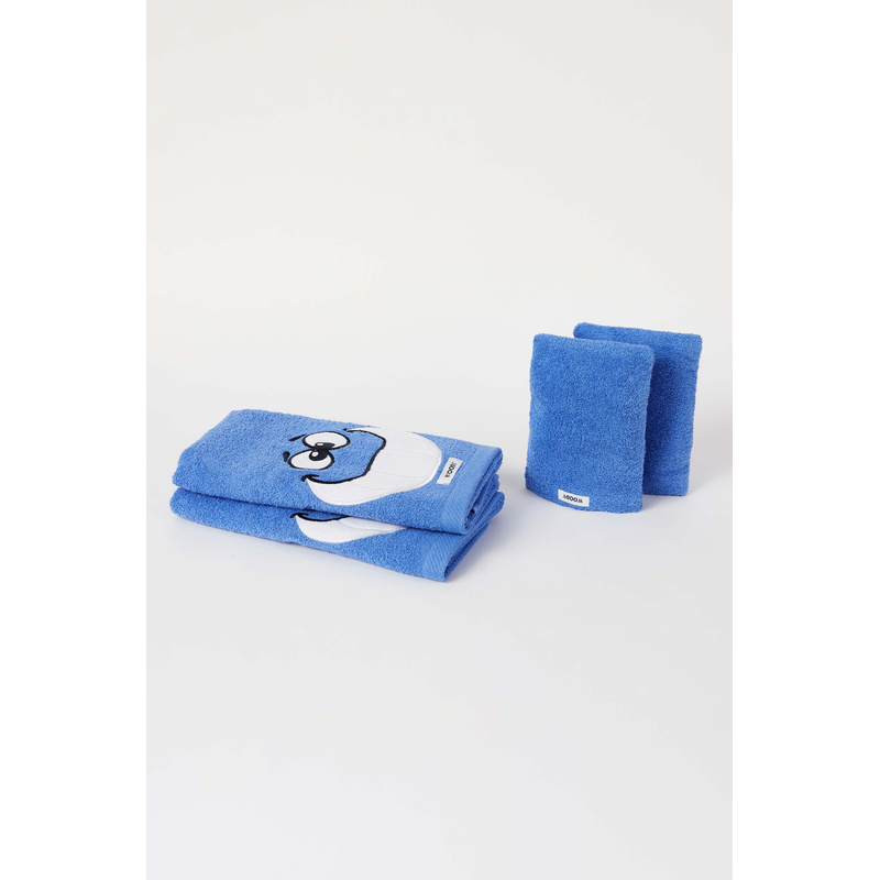 Set Handdoek & Washand in het Blauw