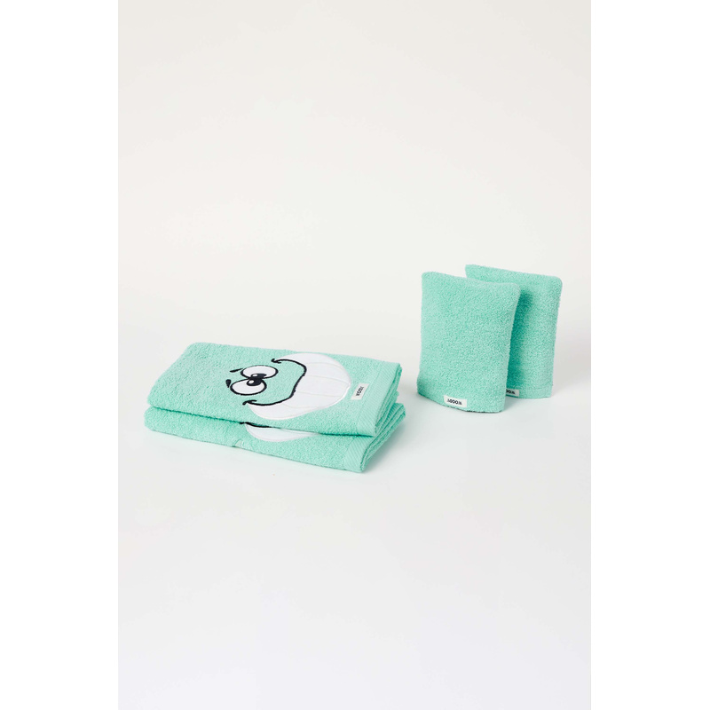 Set Handdoek & Washand in het Turquoise