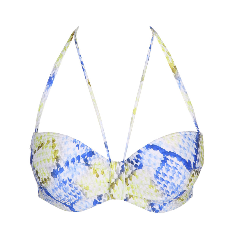 Voorgevormde Strapless Bikinitop in het Lime snake