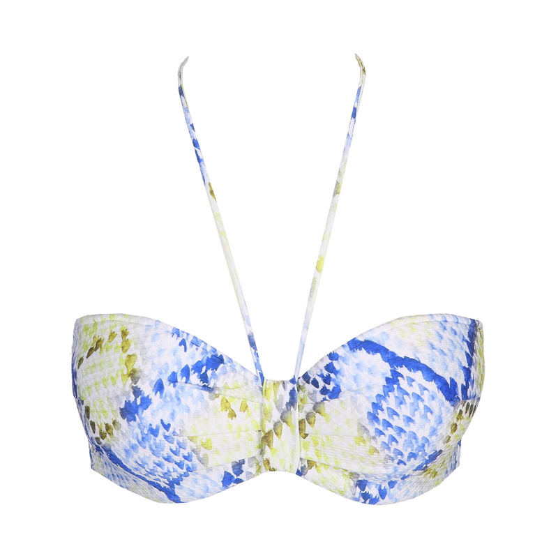 Voorgevormde Strapless Bikinitop in het Lime snake