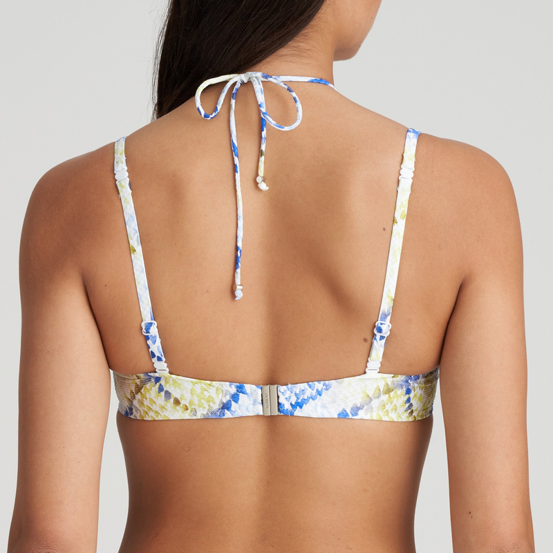 Voorgevormde Strapless Bikinitop in het Lime snake