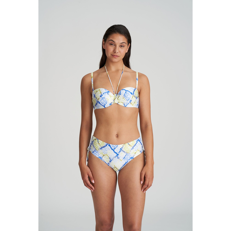 Voorgevormde Strapless Bikinitop in het Lime snake