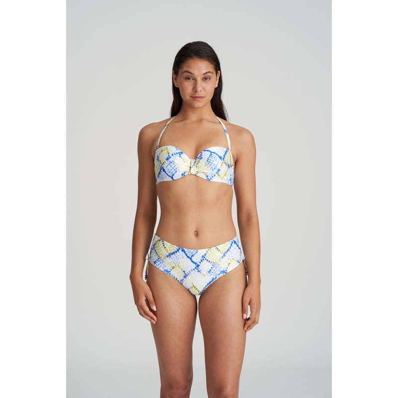 Voorgevormde Strapless Bikinitop in het Lime snake