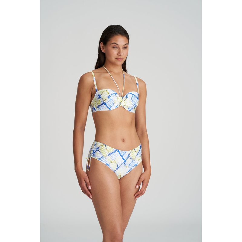 Voorgevormde Strapless Bikinitop in het Lime snake