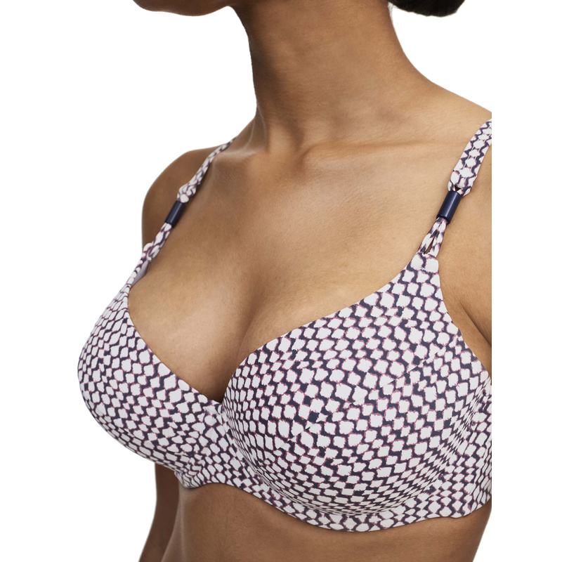 Voorgevormde Bikinitop en Blue ikat