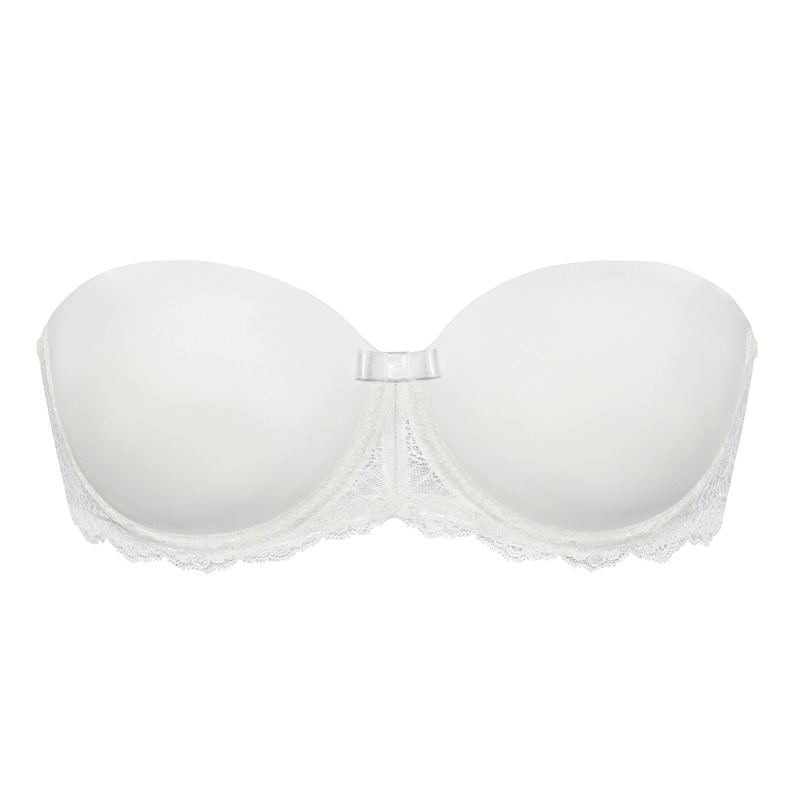 Voorgevormde Strapless Bh in het Offwhite