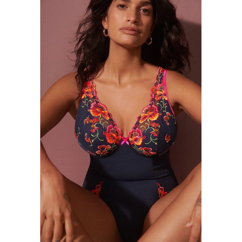 Plunge Body Halve Mousse Cups en Velvet blue