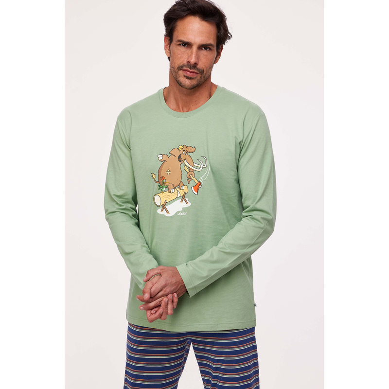 Woody pyjama Unisex en Groen Lingerie Marie