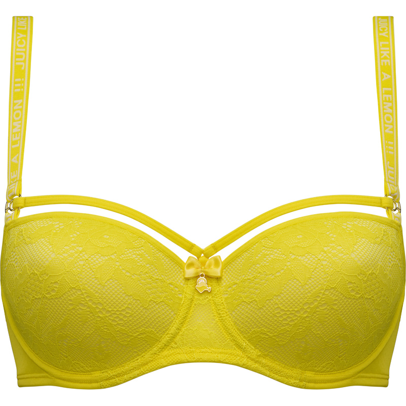 Voorgevormde Balconnet Met Beugel en Citrus yellow lace