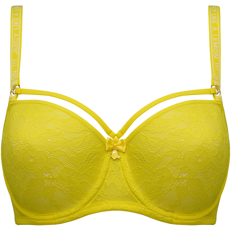 Voorgevormde Balconnet Met Beugel en Citrus yellow lace