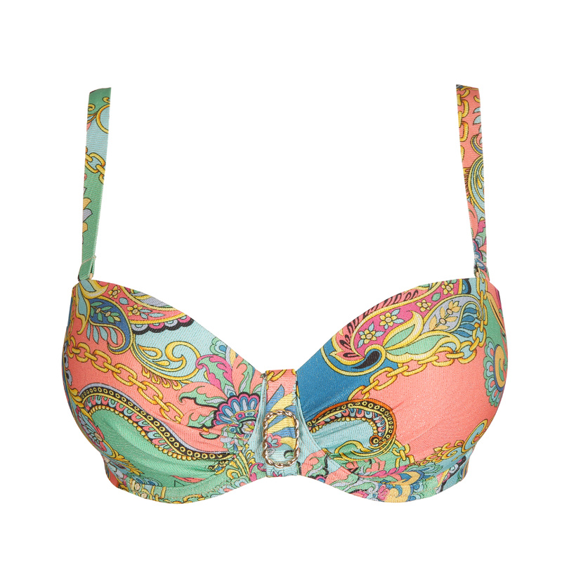 Voorgevormde Bikinitop Strapless in het Italian chic