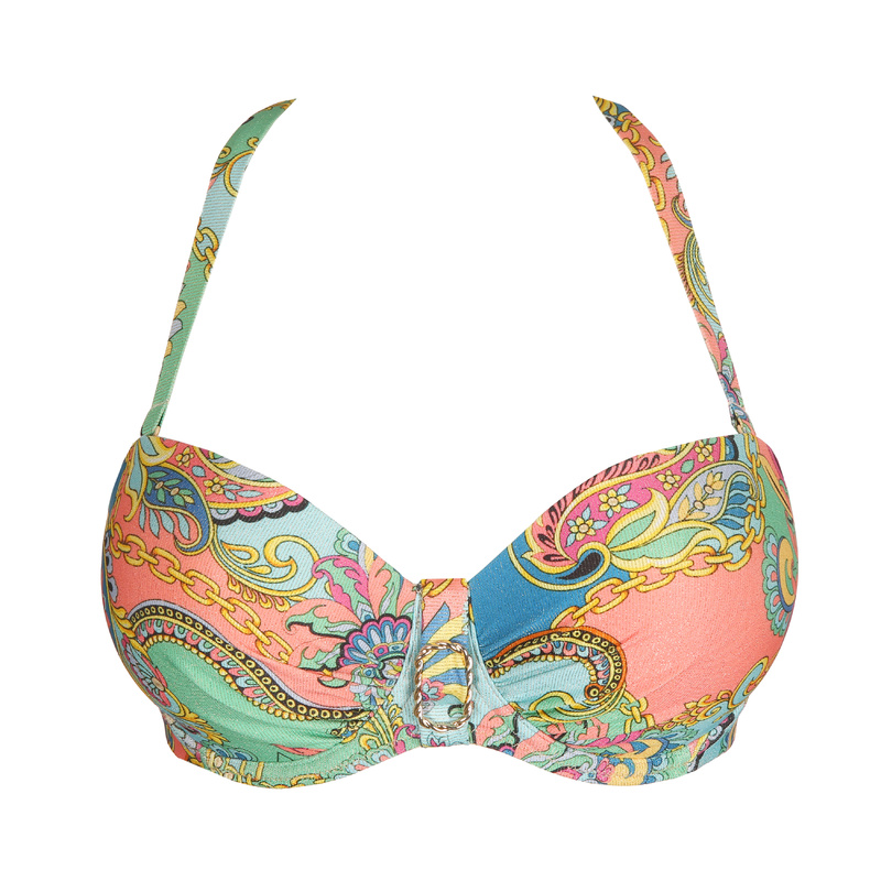 Voorgevormde Bikinitop Strapless in het Italian chic
