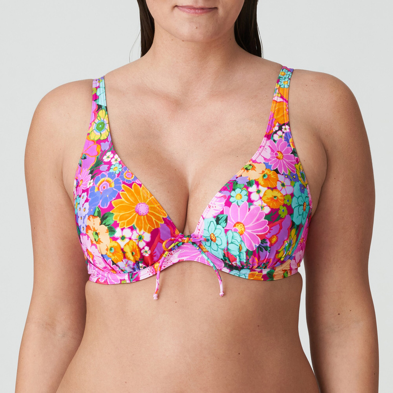 Plunge Bikini Halve Mousse Cups in het Floral explosion