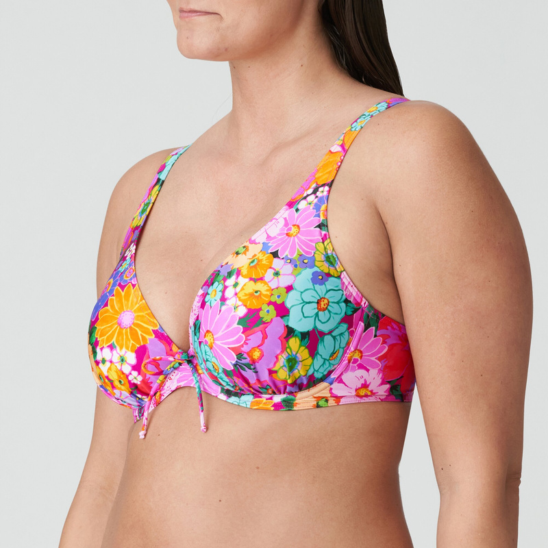 Plunge Bikini Halve Mousse Cups in het Floral explosion