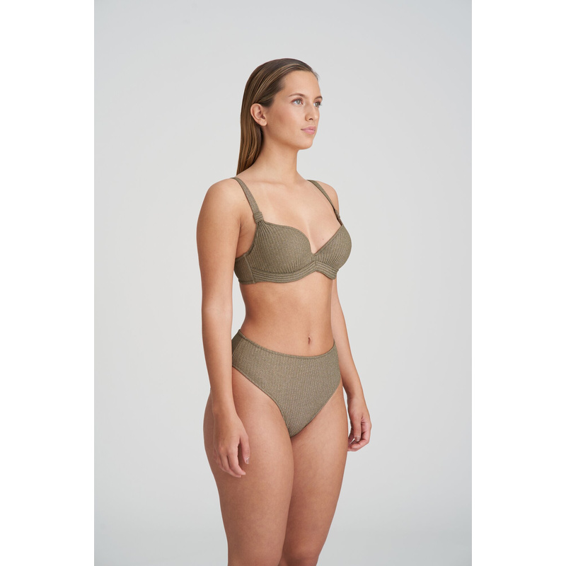 Voorgevormde Plunge Bikinitop in het Golden olive