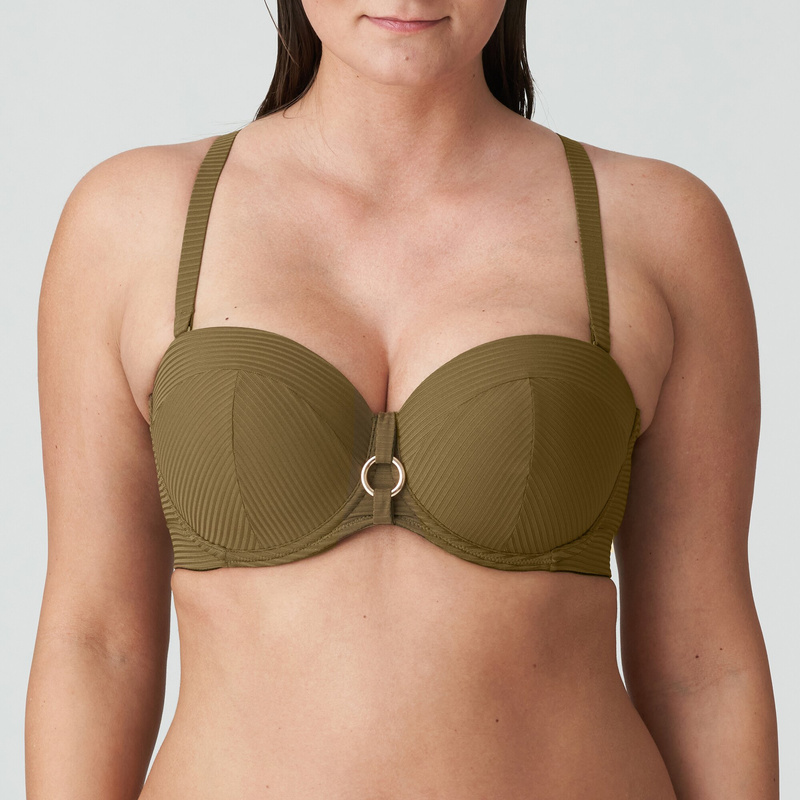 Voorgevormde Bikinitop Strapless in het Olive