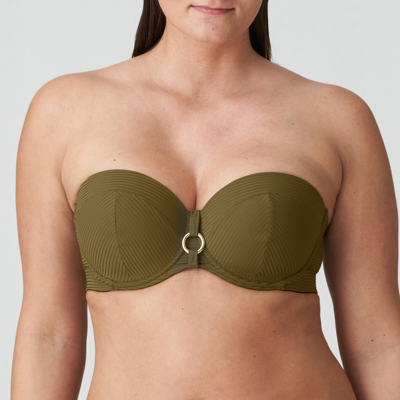 Voorgevormde Bikinitop Strapless in het Olive