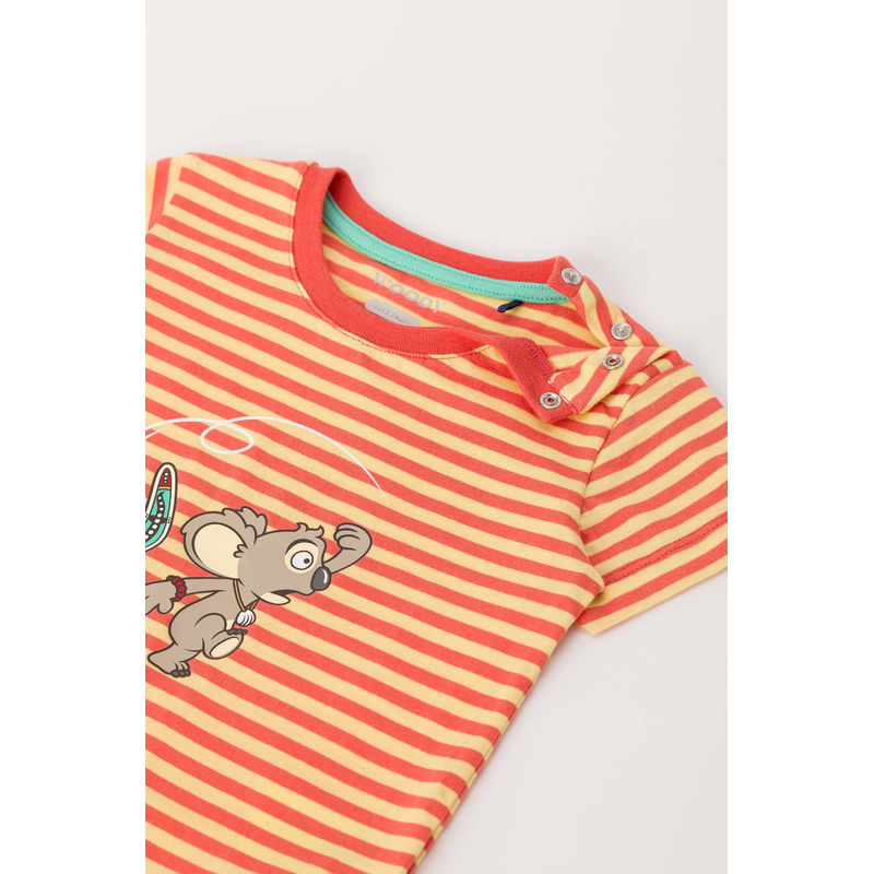 Jongens Pyjama Korte Broek in het Streep geel Jongens Pyjama Korte Broek in het Streep geel