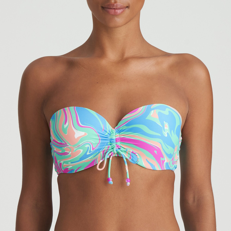 Voorgevormde Strapless Bikinitop in het Ocean swirl