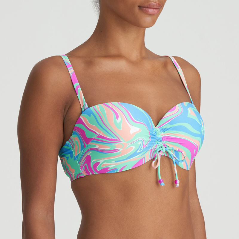 Voorgevormde Strapless Bikinitop in het Ocean swirl