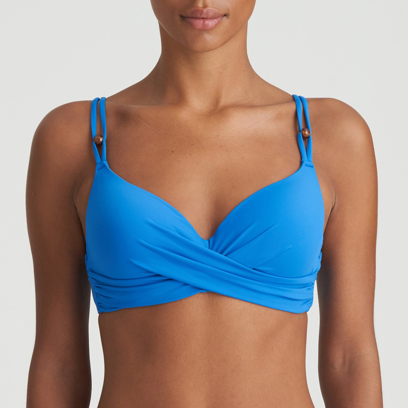 Voorgevormde Plunge Bikinitop in het Blue mistral Voorgevormde Plunge Bikinitop in het Blue mistral