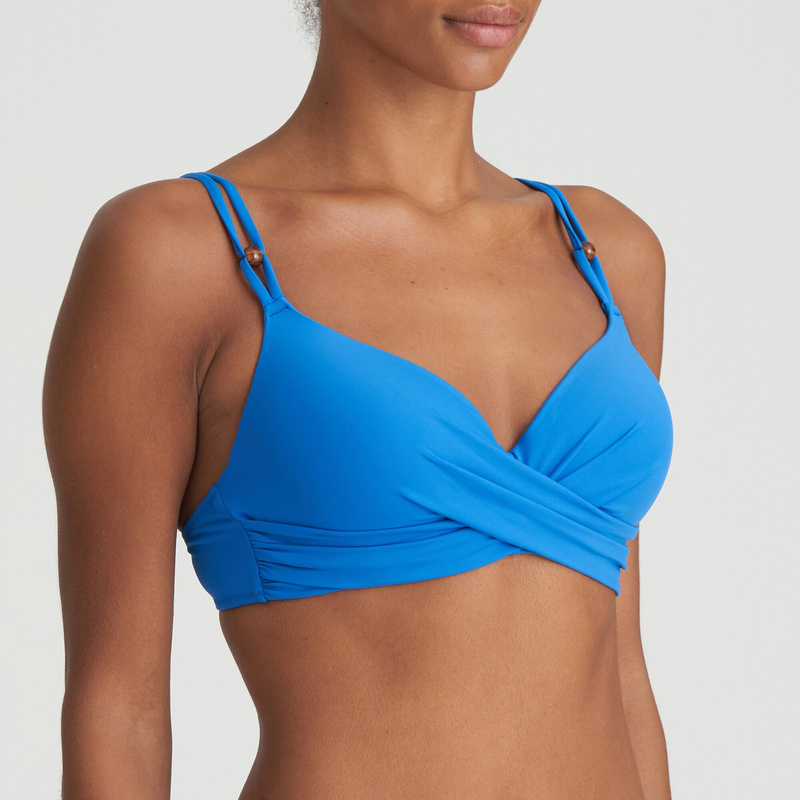 Voorgevormde Plunge Bikinitop in het Blue mistral Voorgevormde Plunge Bikinitop in het Blue mistral