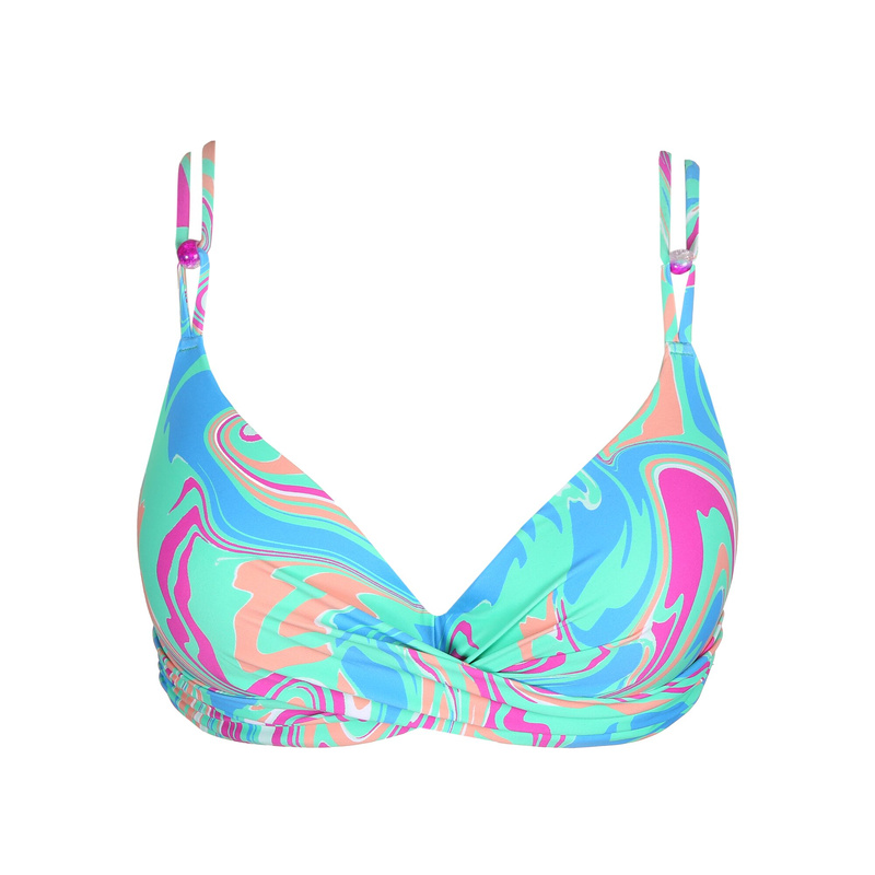 Voorgevormde Plunge Bikinitop en Ocean swirl