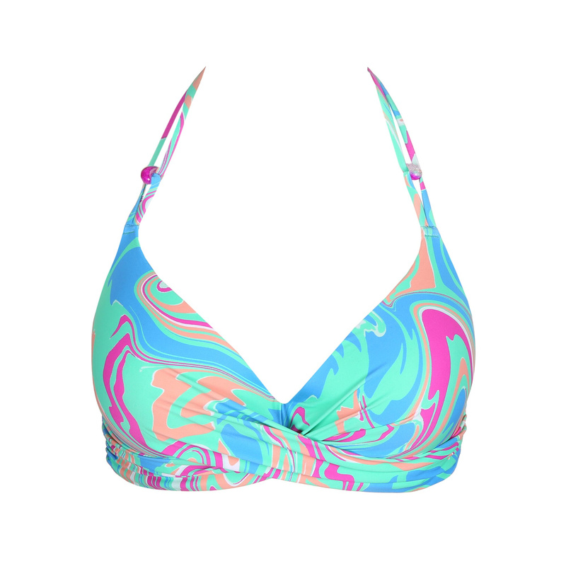 Voorgevormde Plunge Bikinitop in het Ocean swirl