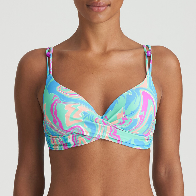 Voorgevormde Plunge Bikinitop in het Ocean swirl