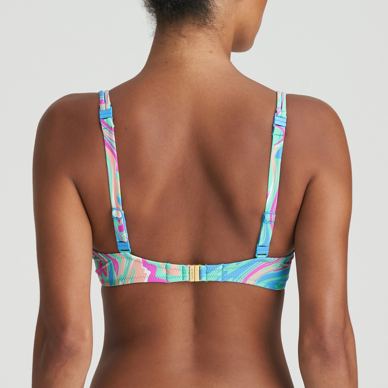 Voorgevormde Plunge Bikinitop in het Ocean swirl