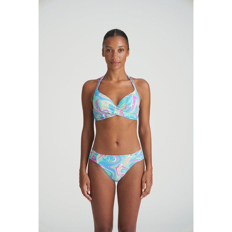 Voorgevormde Plunge Bikinitop in het Ocean swirl